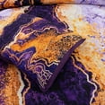 thumbnail image 5 of Btargot 3 Piece Purple Watercolor Marble Comforter Set King Adult Colorful Soft Bed-in-a-Bag Bedding Set, 5 of 10