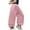 Pink, variant on Girls Pants Baggy Elastic Waisted Solid Color Straight Leg Summer Trendy Long Pants with Pocket,7 Years