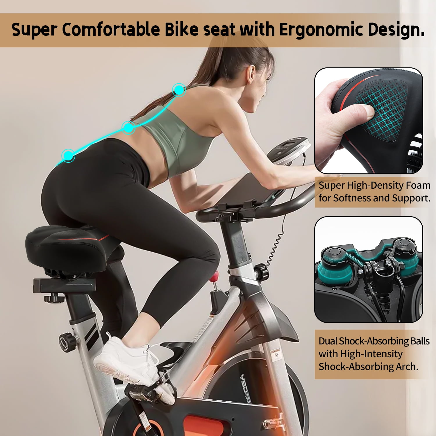 BUSATIA Oversized Comfort Bike Seat for Peloton Road Exercise Bikes Saddle Replacement Peloton Accessories Walmart