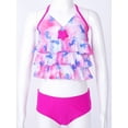 thumbnail image 3 of inhzoy Kids Girls Fish Scales Printed Cross Back Swim Tops Bottoms Set Swimming Silhouette Pink 6, 3 of 7