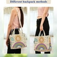 thumbnail image 4 of FORMRS Womens Corduroy Tote Bag Crossbody Shoulder Handbag with Pocket, Beige Rainbow, 4 of 7