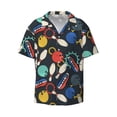 thumbnail image 3 of Goofa Bowling Ball Printed Men's Casual Short-sleeved Shirt,Lightweight Breathable Button-down,Summer Casual men's top,Versatile Fashion shirt-3X-Large, 3 of 7