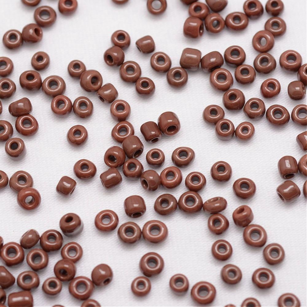 1pound 6/0 Glass Seed Beads Grade A Round Opaque Colours Coconut Brown 3.6~4.0mm Hole: 1.2mm about 5000pcs/pound