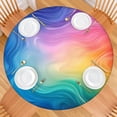 thumbnail image 2 of Rainbow Tie Dye Swirl Pattern Round Fitted Tablecloth with Elastic Edge,Dining Table Cover Waterproof,Outdoor Round Tablecloth for Camping,Dining,Indoor and Outdoor, 2 of 7