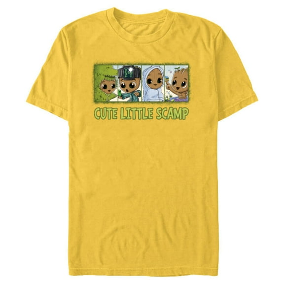 Marvel Studios I Am Groot Cute Little Scamp - Short Sleeve Blended T-Shirt for Adults - Customized-Yellow