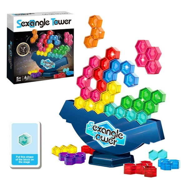 SIYTUAU Puzzle Stacking Tower Toy For Children Block Balancing Game With Tetris Design Fine Motor Skills Development Family Board Game Multicolor Plastic