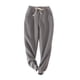thumbnail image 1 of Qarigey Manténgase elegante y cálido, pantalones deportivos de felpa gruesos de invierno, pantalones casuales cálidos de invierno, Prendas para la parte inferior del cuerpo gris oscuro XL, 1 of 6