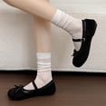 thumbnail image 5 of oqasdz Womens Casual Shoes Two Tone Bow Knot Slip On Buckle Snap Ballet Shoes Fashion Comfortable Everyday Loafers for Daily Wear Summer Outdoor, 5 of 7