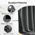 thumbnail image 6 of Yakamok 100% Blackout Curtains 84 Inches Long, 2 Thick Layers Heat and Full Light Blocking Soft Thermal Insulated Drapes for Bedroom(52" Wide Each Panel, Grey, 2 Panels), 6 of 6