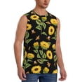 thumbnail image 2 of Uemuo Bees and Sunflowers Pattern Men's Sleeveless T-Shirt,Muscle Athletic Tank Top, Moisture-wicking Quick-dry Breathable Classic Tee Top for Gym Run Outdoor Sports-, 2 of 8