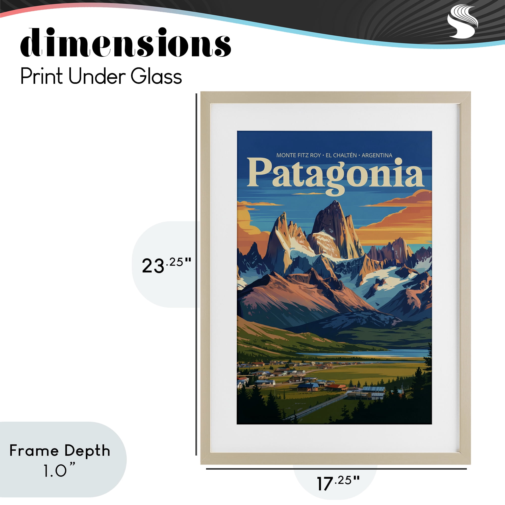 Stupell Industries Patagonia Valley Landscape Birch Framed Print Under Glass, design by Andreas Magnusson
