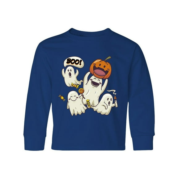 Inktastic Halloween Ghosts Long Sleeve Youth T-Shirt