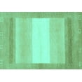 thumbnail image 1 of Ahgly Company Machine Washable Indoor Rectangle Abstract Turquoise Blue Modern Area Rugs, 4' x 6', 1 of 4