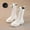 White, variant on Girls' Boots for Winter 2025 New high boots, Korean style British Martin boots, Princess leather boots, Little girls' long boots，Children Shoes Fashionable Flat Boots Comfortable Soft Sole Leather