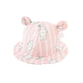 thumbnail image 3 of Wuxian Baby Boys Girls Hats Summer Wide Brim Cute Cartoon Dinosaur Print Adjustable Strap Mesh Patchwork Uv Protection Caps Toddler Outdoor Beach Playground Casual Hats,Light Pink,3-6 Months, 3 of 3