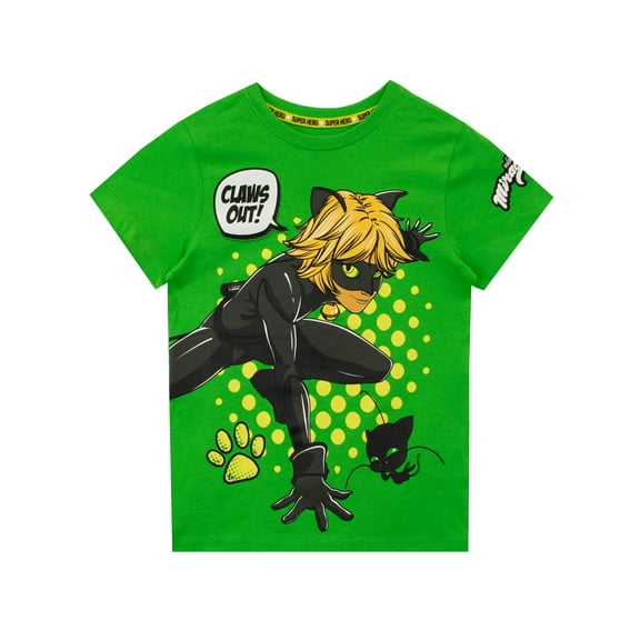 Miraculous Boys Claws Out Short Sleeve T-Shirt Sizes 5-12