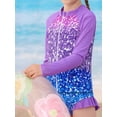 thumbnail image 5 of Lanbubble Girls 3 Piece Swimsuit Set Long Sleeve Rash Guard Tankini Bathing Suits Beach Swimwear 3-4 Years, 5 of 10