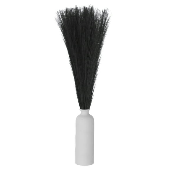 30PCS Faux Pampas Grass Decor, 17"/43cm Artificial Fluffy Grass Stems Fake Dried Flowers , Black