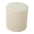 thumbnail image 3 of Pouf Cover with Elastic Textured Bottom Checked Machine Washable Fabric , Yellow, 3 of 8