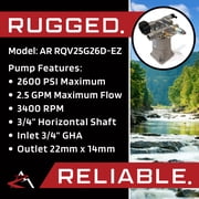 Annovi Reverberi | 2600 PSI Pressure Washer Pump For Excell EXH2425 With Honda Engines W/ Valve. TRS Part Number: 100277 by The ROP Shop