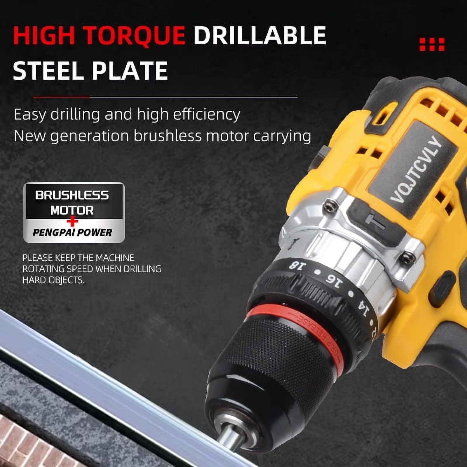Euur 21V Brushless Cordless Drill Set with 26 Drill Bits photo 4