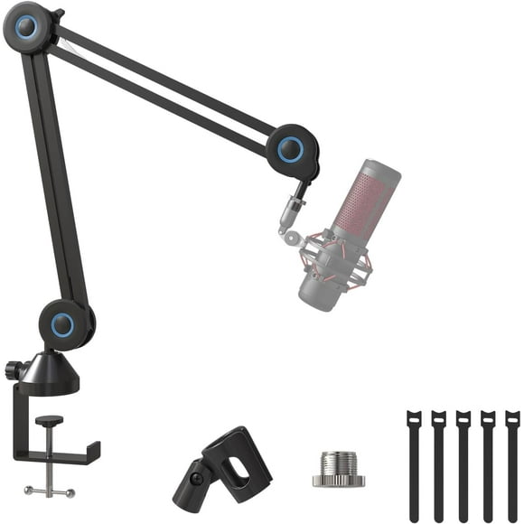 shiyou-Suptek Microphone Boom Arm - Adjustable Mic Stand with Cable Management for HyperX QuadCast, SoloCast, Blue Yeti, Snowball, Fifine, Shure SM7B and More, MIC01