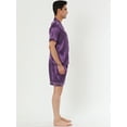 thumbnail image 3 of Unique Bargains Men's Sleepwear Short Sleeve Top and Pants Satin Pajama Set S Purple, 3 of 5
