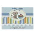 thumbnail image 1 of Birthday Party Cutting Board, Present Wrap Like Image with Chocolate Cake and Kitten Party, Decorative Tempered Glass Cutting and Serving Board, Large Size, Pale Blue White, by Ambesonne, 1 of 1