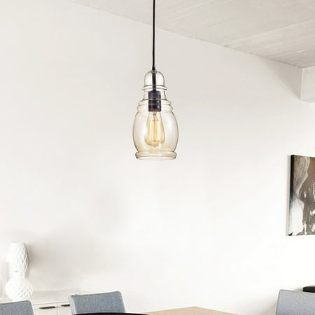 

The Lighting Store Mariana Antique Black Mini Pendant with Cognac Long Oval Skinny Glass