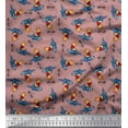thumbnail image 1 of Soimoi Viscose Chiffon Fabric Text,Rugby Ball & Bird Cartoon Print Fabric by The Yard 42 Inch Wide, 1 of 1