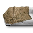 thumbnail image 3 of Modern Soft Flannel Fleece Throw Blanket, Modern Style Typography Word Arrangements Tracking Coffee Themed Beverage Design, Cozy Plush for Indoor and Outdoor Use, 50" x 70", Pale Brown, by Ambesonne, 3 of 6