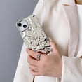 thumbnail image 2 of iPhone SE Glitter Case, Fashion Bling Glitter Silver Cute Soft Silicone Tin Foil 3D Pleats Women Girls Shockproof Soft Case Cover for iPhone 7/8/SE, 2 of 10