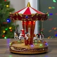 thumbnail image 2 of Northlight LED Lighted and Animated Horses Christmas Carousel Village Display - 11", 2 of 6