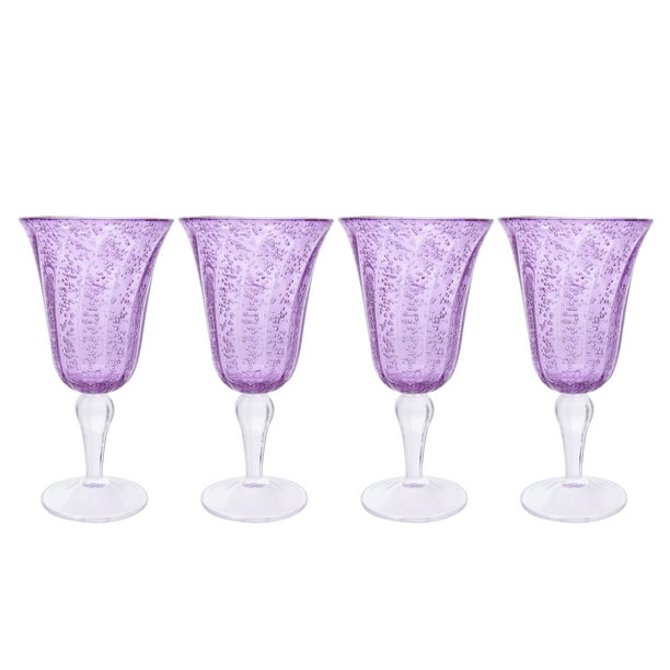 Better Homes & Gardens Leggero Bubble Goblet, Purple, Set of 4