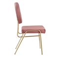 thumbnail image 3 of Side Dining Chair, Set of 2, Pink Gold, Velvet, Mid Century Kitchen Cafe Bistro Hospitality Restaurant, Modern Contemporary Boutique HB34903, 3 of 12