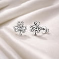 thumbnail image 7 of LeCalla 925 Sterling Silver Clover Knot Triangle Stud Earrings, 7 of 7
