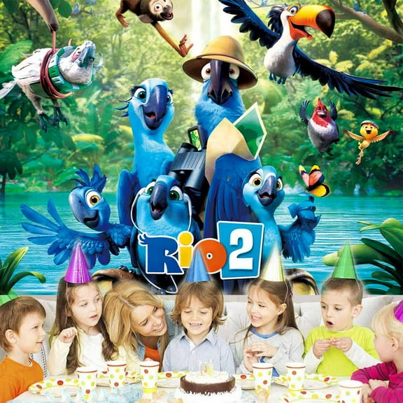 Rio Movie Backdrop Banner Party Supplies Poster Movie Theme Background for Photography Kids Birthday Decorations
