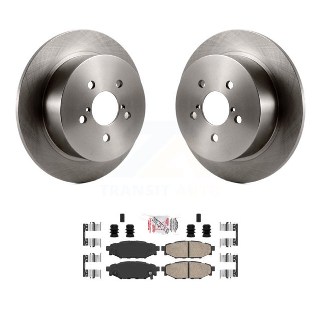 Transit Auto Rear Disc Brake Rotors and Ceramic Pads Kit for Car Subaru Outback Legacy K8A-100762
