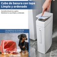 thumbnail image 3 of Zamus 2 en 1 Bote de Basura con Escobilla, Cubo de Basura con Tapa y Apertura con un Solo Toque, Cesto Basura de Delgados y Peque&ntilde;o para Ba&ntilde;o, Cocina, Oficina, Dormitorio, 3 of 6