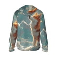 thumbnail image 3 of Uemuo Starry Sky Cloud Fox Pattern Women's Full Zip UPF 50+ Sun Protection Hoodie Jacket Long Sleeve Sun Shirt Hiking Outdoor Performance with Pockets-X-Large, 3 of 9