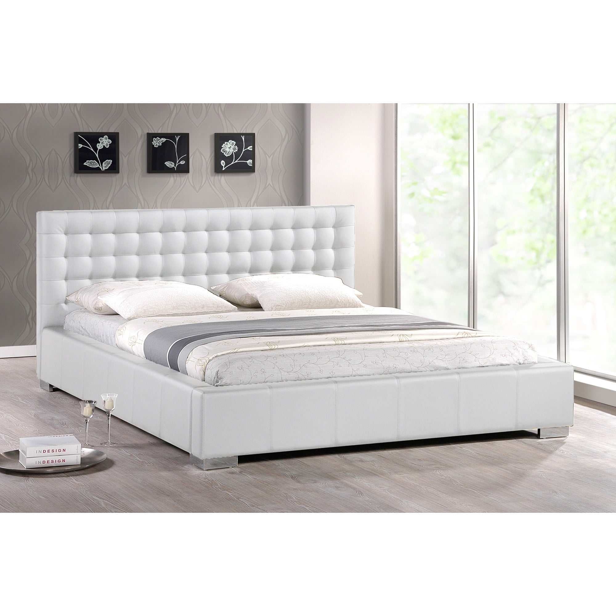 Modvilla Madison White Modern Queen Platform Bed Com