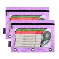 thumbnail image 2 of Cute Bat with Wizard Hat 2 Pack Pencil Pouch for 3 Ring Binder Smooth Zipper Folders with Pockets Clear Window Pencil Case, 2 of 6
