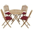 thumbnail image 1 of vidaXL 5 Piece Folding Outdoor Dining Set with Cushions Bamboo, 1 of 5