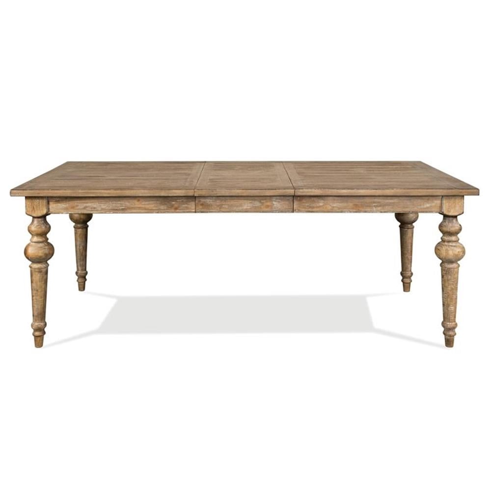 Pemberley Row Pine Snowy Desert Brown Dining Table Rectangular Extendable 66"-84" Unassembled