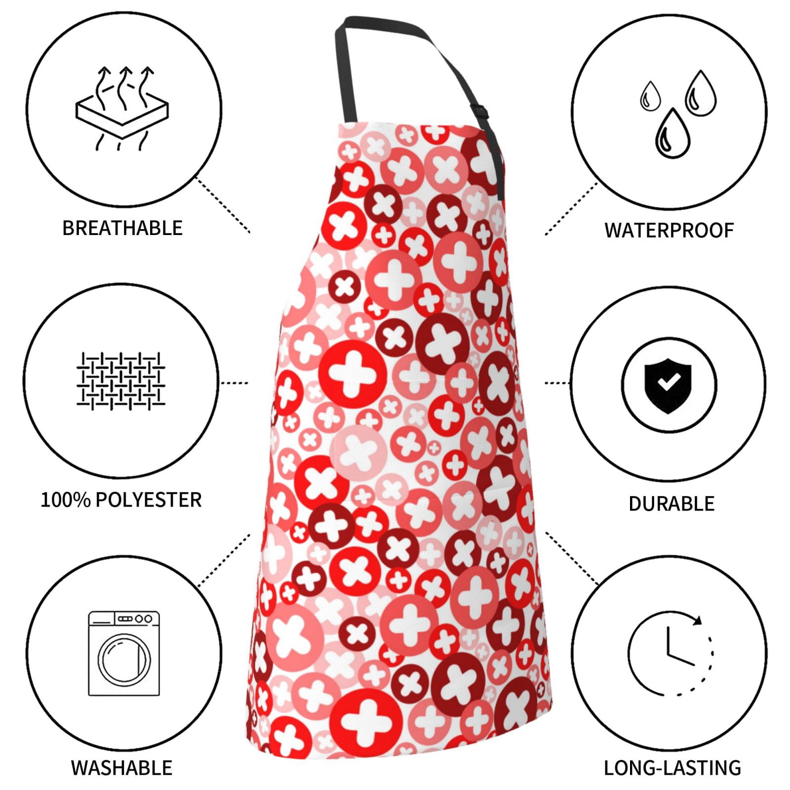 Kdxio Plus Cross Apron with Pockets Adjustable Kitchen Aprons for Men Women Waterproof Aprons for Cooking,Drawing,Crafting, Baking Household Cleaning