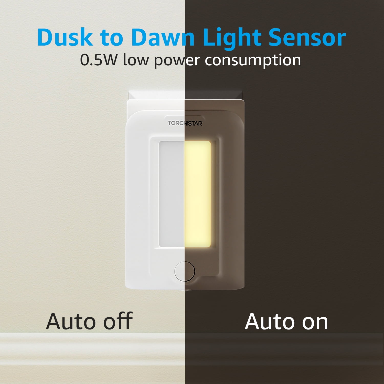 2 Pack Night Light Surge Protector Outlet with USB Ports, 2 USB Ports, 4 AC Outlets, Dusk to Dawn Nightlight