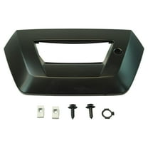 TRQ Tailgate Handle Bezel with Keyhole Smooth Black for Cadillac Escalade EXT DHA64772