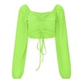 thumbnail image 5 of Tisuna Long Sleeve Crop T-Shirts For Women Breathable Solid Color Square Neck Tops Ladies Daily Party T Shirt Size L, 5 of 7