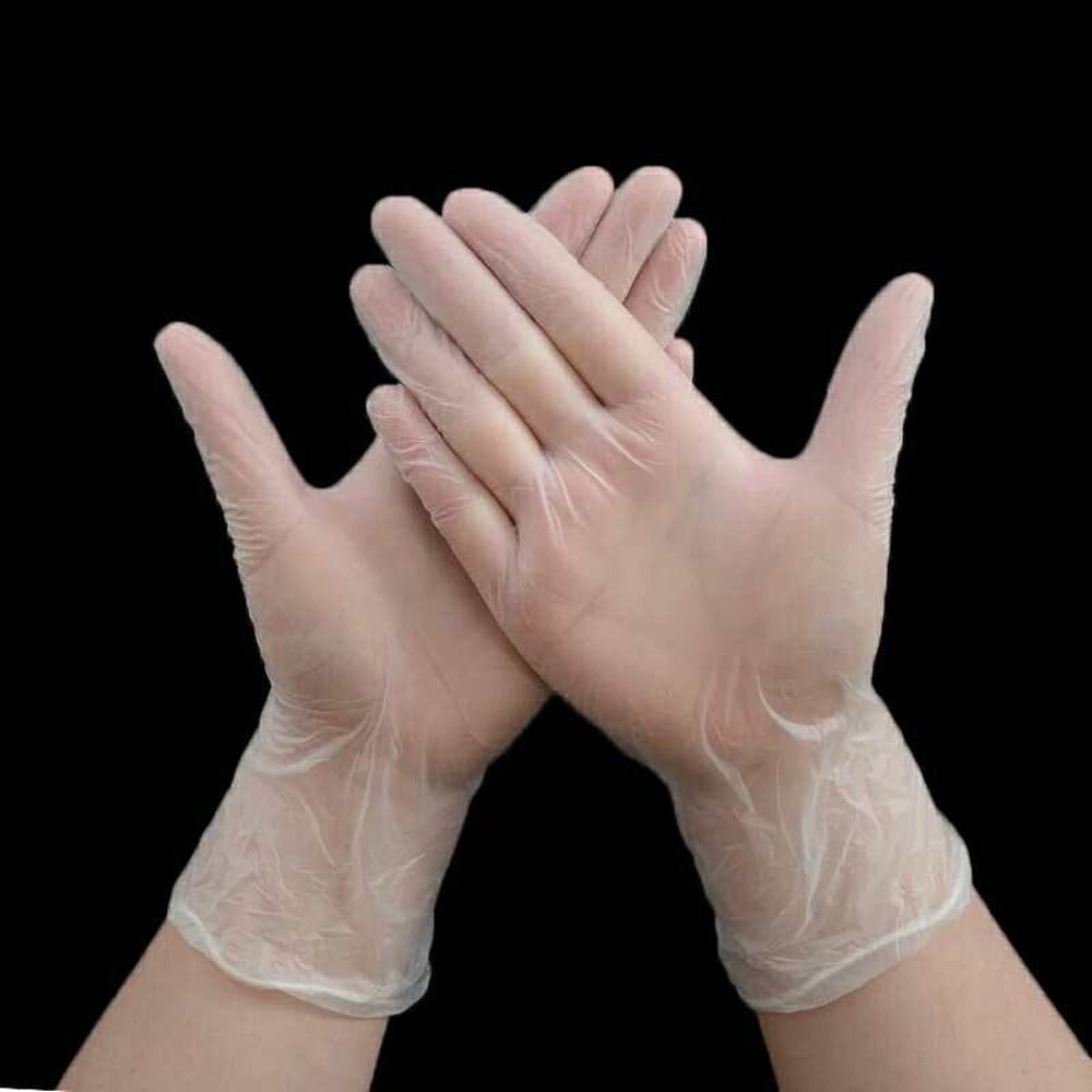 100pcs Disposable Transparent Gloves Powder-free Home Hair Cleaning ...