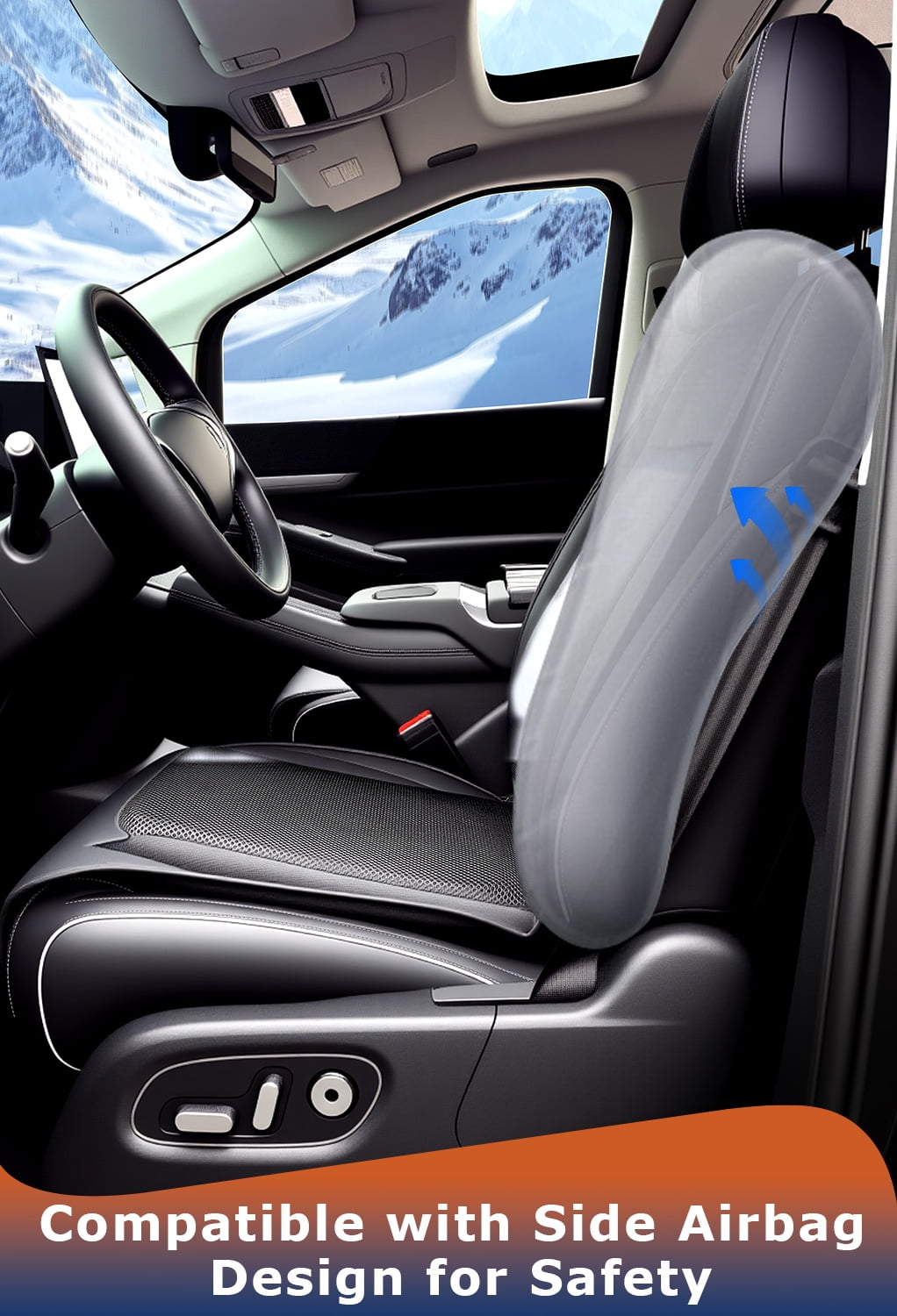 16-Fan Cooling Car Seat Cover–Ventilated Cushion for Cars, SUVs & Trucks, Universal Fit, 12V Ideal for Daily Commutes & Road Trips (No Headrest Cover)